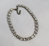 Clear Swarovski Crystal Collet Necklace - Small Octagon