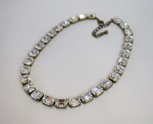 Clear Swarovski Crystal Collet Necklace - Small Octagon