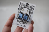 Blue Crystal Crown Earrings