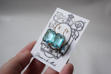 Aquamarine Crystal Earrings - Large Octagon