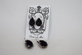 Jet Black Teardrop Earrings - Large Halo or Standard