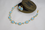 Turquoise Halo Necklace - Large Oval