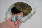 Turquoise Halo Necklace - Large Oval