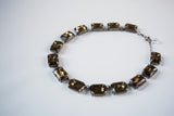 Black Diamond Grey Collet Necklace - Large Octagon