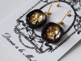 Warrior Intaglio Earrings - Black and Gold