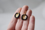 Warrior Intaglio Earrings - Black and Gold