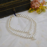 Shell Pearl Necklace - Double Strand with Double Teardrop