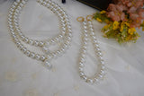 Shell Pearl Necklace - Double Strand with Double Teardrop