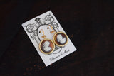 Cameo Earrings - Tortoise Shell and White Acrylic