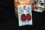 Red Glass Cameo Earrings - Extra Large