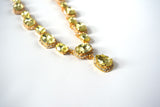 Citrine Yellow Halo Riviere Necklace