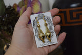 Large Victorian Golden Teardrop Earrings