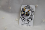 Faberge-Inspired Blue Imperial Egg Earrings - Museum Reproductions