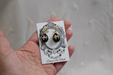 Faberge-Inspired Blue Imperial Egg Earrings - Museum Reproductions