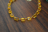 Orange Topaz Swarovski Collet Necklace - Medium Octagon