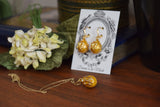 Faberge-Inspired Yellow Imperial Egg Earrings - Museum Reproductions