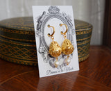 Renaissance Filigree Drop and Pearl Earrings