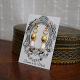 Renaissance Gold and Pearl Hoop Earrings