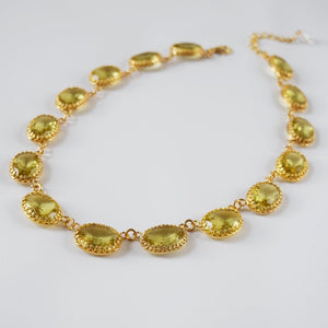 Yellow Crown-set Riviere Necklace - Large Oval