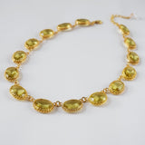 Yellow Crown-set Riviere Necklace - Large Oval