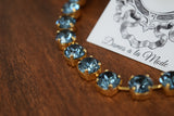 Indian Sapphire Aurora Crystal Collet Necklace - Small Round - ON SALE