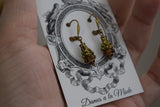 Bronze Glass Lampwork Bead Earrings