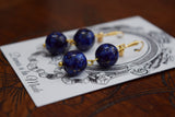 Lapis Lazuli 2-Stone Dangle Bead Earrings