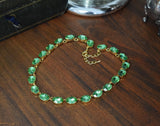 Green Erinite Aurora Crystal Collet Necklace - Medium Oval