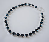 Navy Blue Paste Crystal Riviere Necklace - Small Oval