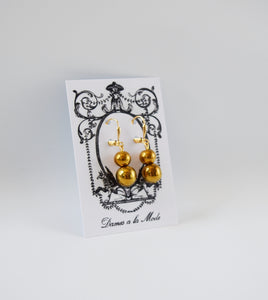 Golden Ball Dangle Earrings