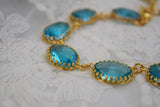 Ocean Blue Crown-set Riviere Necklace - Large Oval