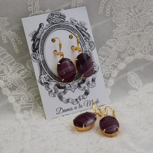 $10 Treats - Purple Glass Striated Earrings