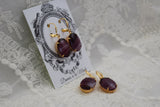 $10 Treats - Purple Glass Striated Earrings