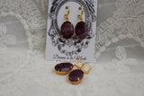 $10 Treats - Purple Glass Striated Earrings