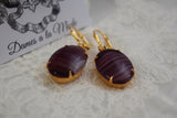 $10 Treats - Purple Glass Striated Earrings