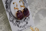 $10 Treats - Purple Glass Striated Earrings