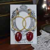 Red Carnelian and Huge Hoop Earrings