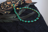 Emerald Green Aurora Crystal Collet Necklace - Medium Oval