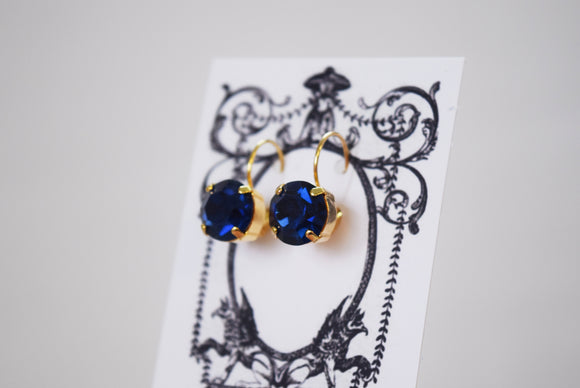 Dark Sapphire Swarovski Crystal Earrings