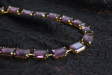 Violet Purple Aurora Crystal Collet Necklace - Medium Octagon