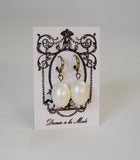 Large Shell Pearl Hoop Earrings