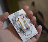 SALE! Renaissance Pearl and Gold Earrings - Titian Inspired