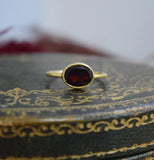 ON SALE - Garnet Gemstone Vermeil Ring SIZES 4.5 & 5.5