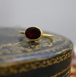 ON SALE - Garnet Gemstone Vermeil Ring SIZES 4.5 & 5.5