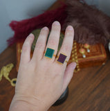 Large Raw Ruby and Vermeil Ring