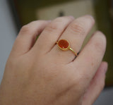 Carnelian Oval Vermeil Ring