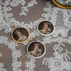 SALE! Miniature Portrait - Large Round - Queen Victoria