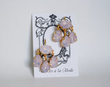 Girandole Earrings - Large Pear Pink Opaline