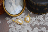 Pearl Halo Earrings - Large Oval