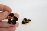 Girandole Earrings - Large Pear Swarovski Jet Black